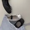 Zapatos planos de ballet estilo retro francés con correa de lazo y corte bajo para mujer, adecuados para todas las estaciones