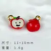 Coleção de pingentes de frutas em liga metálica com desenho animado pintado à mão, materiais DIY feitos à mão para pulseiras, brincos e acessórios