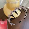 Diadema Exquisita de Estilo Coreano con Ola de Pedrería de Caña Alta para Mujeres con Dientes, Diadema Antideslizante para Lavarse la Cara, Pasador, Diadema