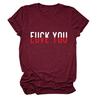 Camiseta casual de manga corta con estampado divertido de Amazon "Te amo", de comercio exterior, sencilla y combinable con todo para mujer