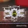 Anillo de Exportación Cao Shi Shein Estilo Europeo y Americano para Mujer, Accesorios Ovalados con Circonita Microincrustada de Flor, Anillo Único de Cena de Alta Gama