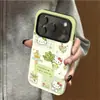 Funda de Teléfono de Dibujos Animados de Gato Hoja Verde Dos en Uno Adecuada para iPhone 17 Pro Max Apple 15 Pro/16