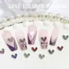 Yiwu Atacado de Joias para Unhas Liga Coração Diamante Estéreo Coração de Pêssego Acessórios para Unhas DIY Decoração de Unhas Vestíveis