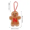 Colgante Decorativo de Hombre de Jengibre Nuevo Navideño Transfronterizo con 26 Letras Colgante para Árbol de Navidad Accesorios para Decoración de Escena Festiva