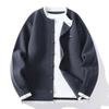 2025 Moda Otoñal Casual Transfronteriza para Hombre Cárdigan Suéter Hombres Suéter Tejido Cuello Redondo Chaqueta Rayada Chaqueta