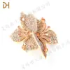 Nuevo accesorio de ropa con flor tridimensional de doble capa de pedrería bolsa zapatos hebilla de flor para zapatos accesorios para el cabello accesorios decorativos al por mayor
