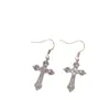 Pendientes de Aro con Colgante de Cruz Barroca Europeos y Americanos para Mujer, Pendientes Personalizados de Estilo Retro Minimalista, Colgantes de Oreja Góticos de Halloween