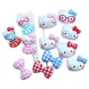 Gafas Brillantes Gato Kt Lazo Cuadros Resina Accesorios Dibujos Animados Joyería DIY Pasador para el Cabello Infantil Material para Vaso de Agua