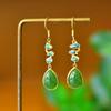 Aretes de botón de conejo de jade Hetian con incrustaciones de cobre Orejeras de moda de brocado de conejo frontal de jade Jade suministro en vivo