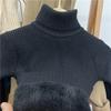Suéter suave y ceroso para niños y niñas Cuello alto Invierno para niños grandes Ropa de invierno anual Camiseta base con forro polar Engrosado Una pieza de terciopelo