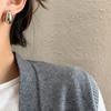 S925 Agulha de Prata Estilo Coreano Minimalista All-match Comutação Metal Ear Studs Arc Vento Frio Internet Vermelho Adzuki Brincos de Feijão Mulheres