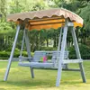 Balanço Pátio Externo Madeira Maciça Cadeira de Balanço Terraço de Villa Quintal Jardim Cadeira Suspensa Adulto Multiusuário Madeira Anti-corrosão Balanço