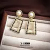 Brincos de Tarraxa Xadrez Coração de Strass Exquisitos Estilo Coreano Doce Fresco Moderno Brincos de Alto Padrão Acessórios de Brincos Versáteis de Luxo Leve
