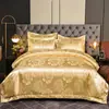 Conjunto de Jacquard de Cetim Europeu de Quatro Peças Venda Direta da Fábrica Conjunto de Quatro Peças para Casamento e Casa Roupa de Cama Vermelha para Casamento Venda Direta