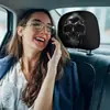 Funda para reposacabezas de asiento de coche con estampado personalizado de calavera metálica oscura, universal para interiores de coche, se puede personalizar con etiquetas y se hace por encargo a partir de imágenes proporcionadas