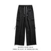2024 nuevos overoles casuales de seda helada para hombre moda rudo guapo talla grande pantalones con cordón pantalones de secado rápido hombres