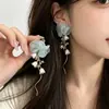 Aretes florales de perlas estilo francés, elegantes y con estilo, delicados y a la moda, un nuevo diseño popular para mujeres, disponibles al por mayor