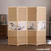 Nuevo Estilo Chino Madera Maciza Bambú Pantalla Divisoria Cortina de Pared Habitación Sala de Estar Dormitorio Plegable Móvil Pantalla Divisoria