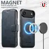 Funda de piel para teléfono plegable Iphone18Promax con ranura para tarjeta, succión magnética, soporte de carga inalámbrica dos en uno