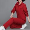 Conjunto de Roupa Esportiva Feminina para Primavera e Outono Suéter Casual para Meia-idade e Idosos Conjunto para Dança Quadrada da Mãe Conjunto de Calças para Exercício Matinal da Avó