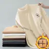 [Selección] Camiseta Interior de Cuello Alto Medio Derong para Hombre, Capa Interior de Terciopelo por Ambos Lados, Camiseta de Manga Larga, Ropa Interior Térmica a la Moda