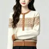 Cardigan de tricô casual fresco e estiloso para mulheres, início do outono de 2026, emagrecedor, estilo universitário, casaco suéter suave e doce