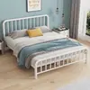 Cama de hierro forjado estilo europeo para vivienda de alquiler, cama doble, cama individual económica, marco de cama reforzado y engrosado, cama individual de estructura de hierro
