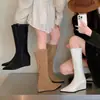 Nueva colección Otoño-Invierno 2026: Botas altas hasta la rodilla para mujer con un tacón ligeramente elevado, diseñadas para hacer que las piernas parezcan más delgadas, con una silueta de pierna recta y un estilo ecuestre a la moda.