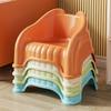 Sofá Asiento Infantil de Imitación de Dibujos Animados de Plástico Silla Ergonómica Plegable Fuerte Capacidad de Carga Silla con Respaldo y Orejas de Oso