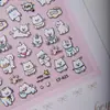 Cyansea Samoyedo Perro Blanco Tema Calcomanías para Uñas DIY Repujadas 3D Adhesivas Decorativas