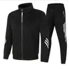 Novo Conjunto Esportivo Masculino 2022 Primavera e Outono com Gola Alta e Zíper Marca da Moda Peça Dupla de Roupa Esportiva Logo Personalizado
