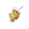 Anillo Estilo Medieval Lujo Ligero Acero de Titanio Piedra Natural Acero Inoxidable Geométrico Circonita Perla Flor Concha Anillo Dropshipping