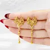 Pendientes de Oro de Arena Vietnamita Estilo Chino Pendientes de Borla de Lazo Hueco de Lujo Diseño Joyería de Larga Duración Fabricante