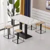 Mesa de negociación engrosada, habitación de hotel en alquiler, restaurante de comida rápida, juego de mesa y sillas para té de burbujas y bocadillos, cafetería, mesa cuadrada pequeña de color pizarra