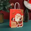 Bolsa de regalo de Santa Claus de dibujos animados para fiesta navideña infantil Bolsa tote para dulces bolsa de papel de embalaje con estampado de moda venta al por mayor