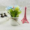 Vaso Envasado de Girassol com Punho Bonsai Casamento Decoração Guia de Caminho de Casamento Flor Artificial Decoração de Planta Envasada para Sala de Estar Doméstica Ornamentos de Plástico