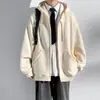Moletom com Capuz de Manga Longa Cabelo Liso de Fábrica Outono 2023 Masculino Solto Marca da Moda Casual Cor Sólida Jaqueta para Meninos