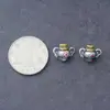 Plata de Ley S925 Incrustada con Cobre, Botella del Tesoro Negra Personalizada con Fondo de Nube, Pulsera de Cuerda Estilo Antiguo, Accesorios de Bodhi para DIY