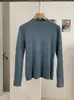 KEKEZOON Color Sólido Cuello Alto Ajustado Favorecedor Manga Larga Top Básico de Punto para Mujer Otoño Invierno Ropa Interior 8990