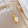 [Aço titânio] Temperamento de luxo leve lindo Diamante Cheio Olho de Gato Colar de Fênix Celebridade Feminina Internet Celebridade All-match Clavícula Cadeia de Aço de Titânio