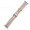 Adecuado para Correa de Reloj de Acero Inoxidable de Tres Eslabones de Apple Correa de Metal para Apple Watch Hebilla de Presión Bilateral Correa de Acero