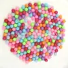 Perlas de Imitación Redondas No Porosas Color Sólido Cuentas Dulces de Plástico Accesorios de Bricolaje para Niños Accesorios de Joyería Suministro Directo de Fábrica
