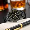 Reloj para Hombre Nuevo Tendencia de Moda Explosiones Negocios Alta Tecnología Falso Calendario de Tres Ojos Cuarzo Correa de Acero Esfera Grande