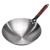 Wok Tradicional de Hierro Fondo Redondo Wok para Saltear Wok Doméstico de Hierro Saltear Wok de Hierro Forjado Sin Recubrimiento No se Pega Fácilmente al Sartén Wok Wok Curado Lote