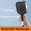 Alcachofa de Ducha de Silicona de Siete Funciones Ahorradora de Agua con Teclas de Piano Transfronteriza, Alcachofa de Ducha Universal de Mano para Bañarse