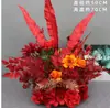 Fila de Flores Rojas Fila de Flores de Boda China Arreglo de Boda Arte Floral Luyin Paisaje de Boda Accesorios de Flores Artificiales Flor