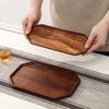 Plato de Madera Octogonal Creativo Estilo Nórdico Plato de Madera de Acacia Plato para Snacks y Frutas Plato de Madera Sólida Plato para Té Plato Plano