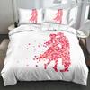 Set romántico de tres piezas de amor para el Día de San Valentín Amazon comercio exterior transfronterizo funda de edredón con impresión digital 3D funda de almohada ropa de cama
