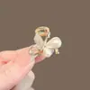 Presilha de Cabelo Borboleta com Strass e Pérolas Pequena de Garra Mini Tamanho Presilha para Franja Presilha Lateral Exquisita de Alto Padrão Presilha de Cabelo Acessórios de Cabelo