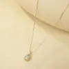 Conjunto de Colar e Brincos de Zircônia Gota d'Água em Prata de Lei 925 para Mulheres, Brincos e Anel Azuis Frescos Estilo Coreano, Acessórios Versáteis da Moda